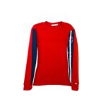 Red crew with sleeve stripe