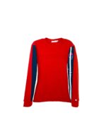 Red crew with sleeve stripe