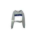 Grey crop hoodie with tie-dye