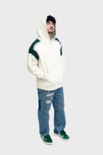Ecru Shoulder Stripe Hoodie - Image 2