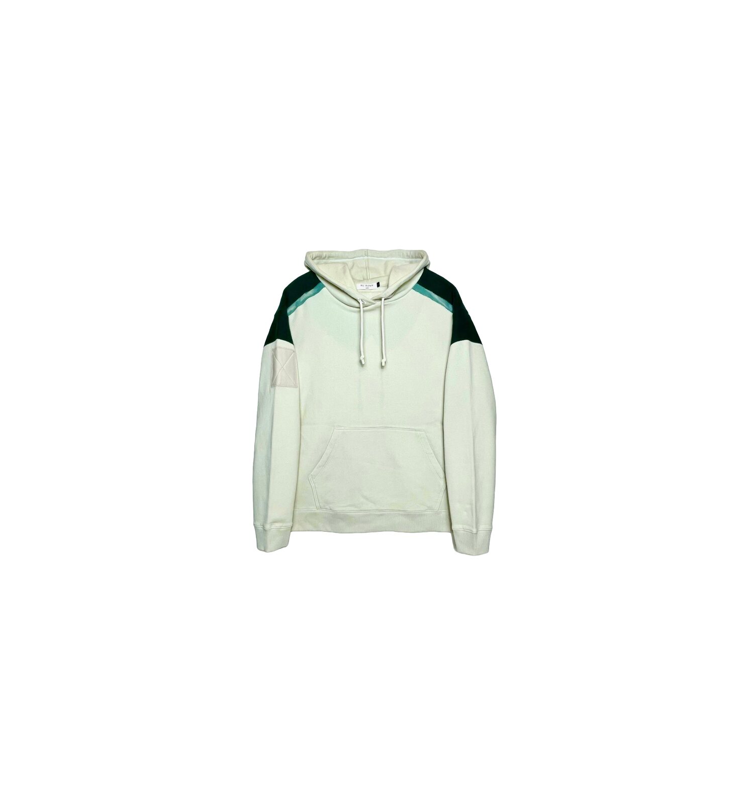 Ecru Shoulder Stripe Hoodie - Image 1