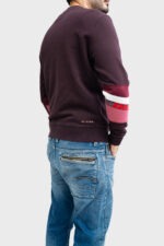 Burgandy Crew with Stripes - Image 4
