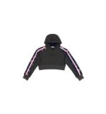 Cropped Khaki Hoodie with Stripe