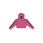 Cropped Pink Hoodie with Stripes
