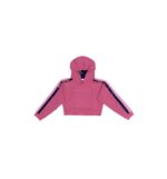 Cropped Pink Hoodie with Stripes