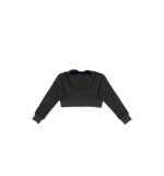 Cropped Khaki Hoodie with Stripe - Image 3