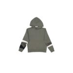 Khaki Hoodie with Stripes