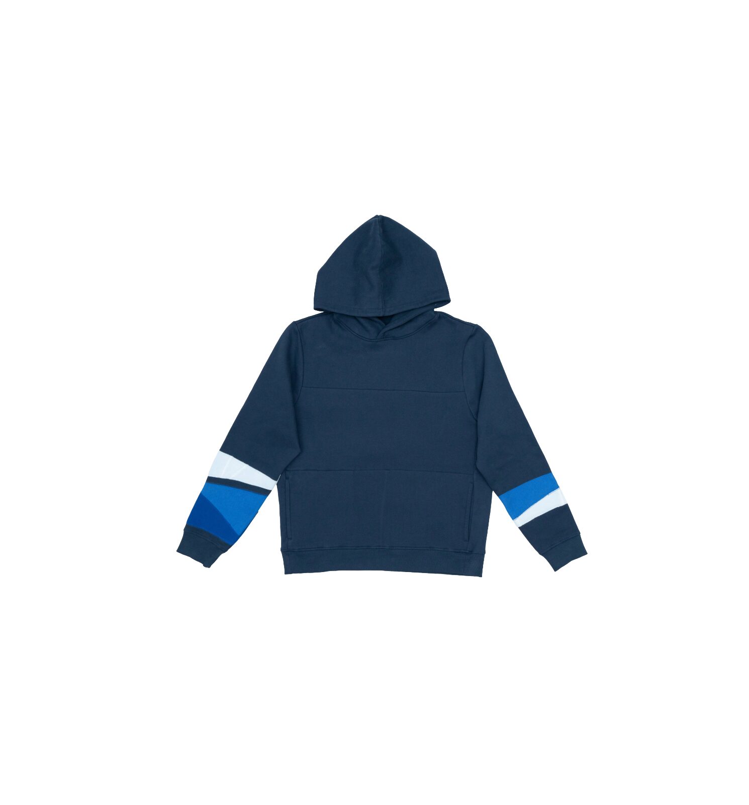 Navy Blue Hoodie with Stripes - Image 1