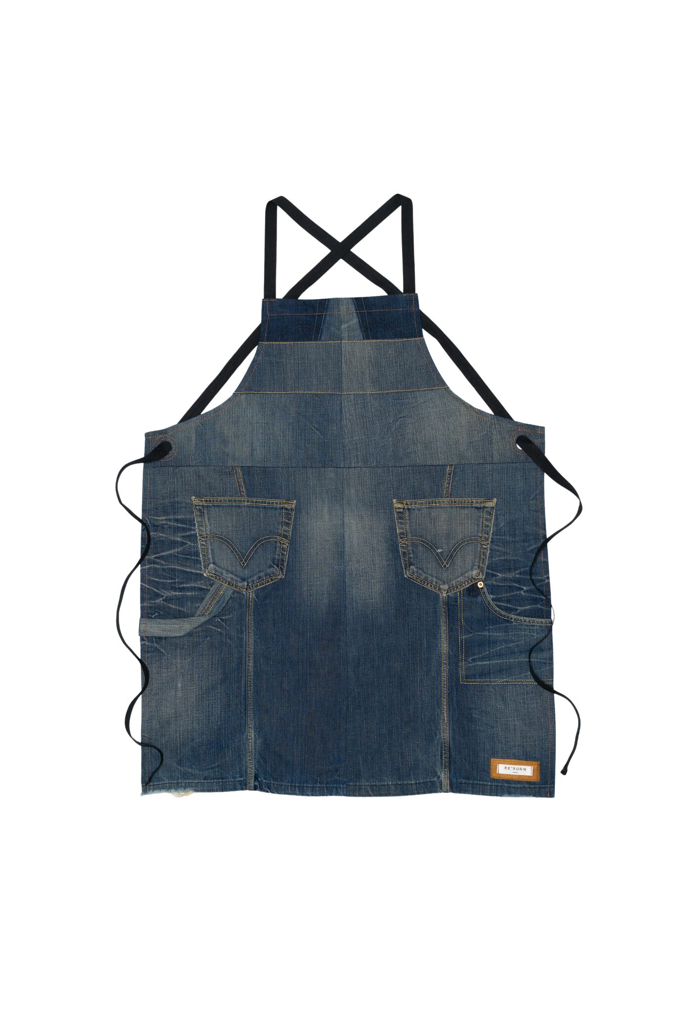 Back Tie Denim Apron - Image 1